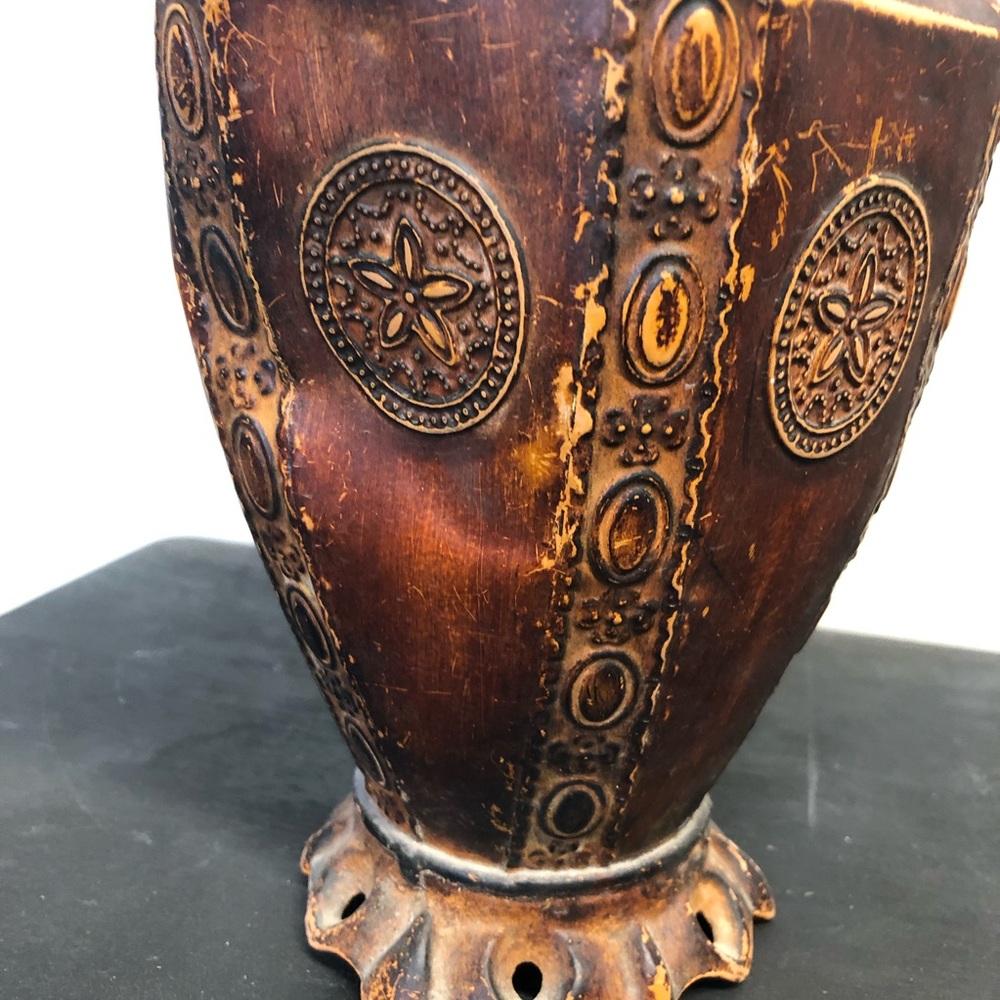 Vintage Embossed Metal Vase - Picture 6 of 8